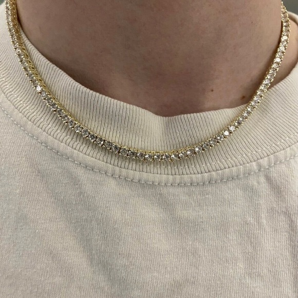 Yellow gold tennis chain - Picture 4 of 4